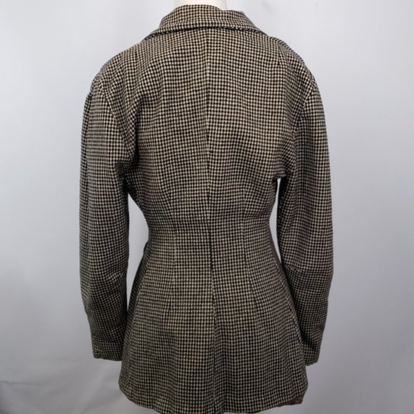 Houndstooth Pattern Riding Style Jacket Coat Small - Picture 5 of 10
